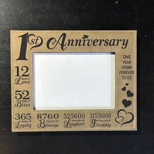 1st Anniversary Tan Photo Frame